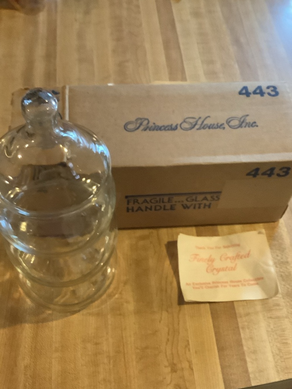 Princess House Crystal Covered Stackable Candy Dish #443 Heritage